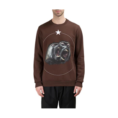 Givenchy SS23 Brown Animal Print Crewneck Pullover Sweatshirt 16F7362653-200
