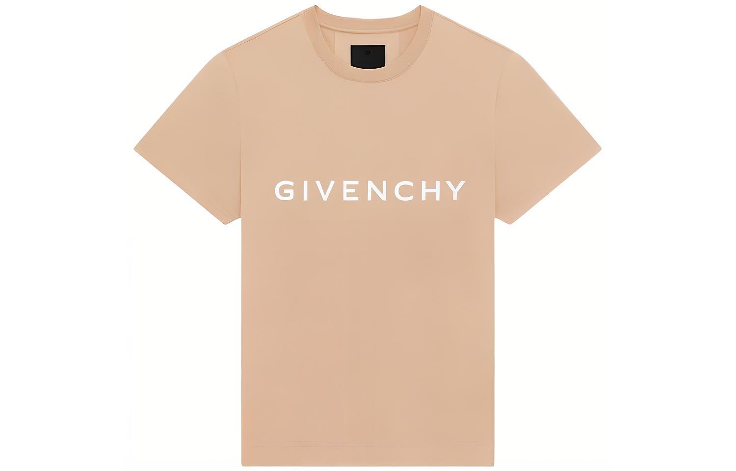Givenchy SS23 Brown Letter Logo Print Short Sleeve T-Shirt . BM716G3YAC-280 圖 2