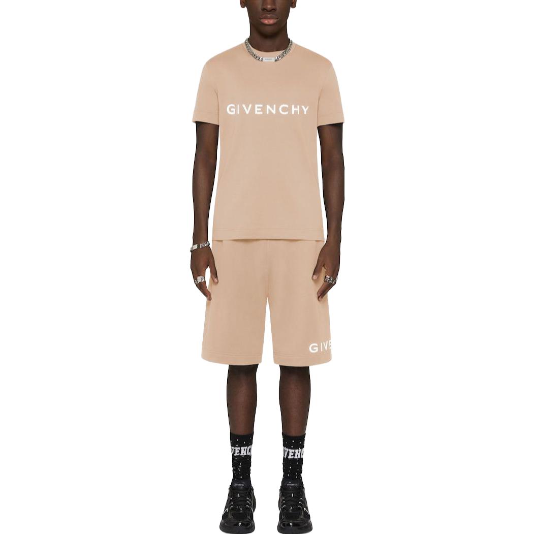 Givenchy SS23 Brown Letter Logo Print Short Sleeve T-Shirt . BM716G3YAC-280 圖 3