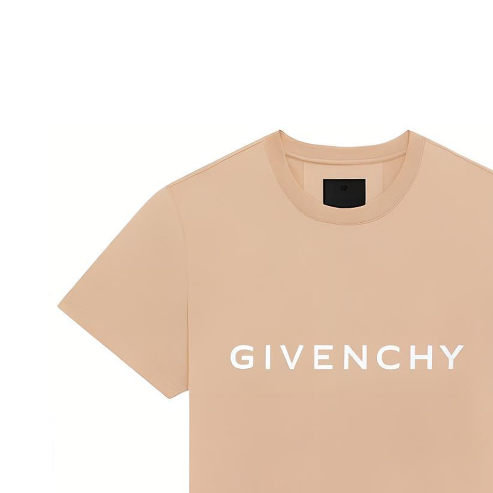 Givenchy SS23 Brown Letter Logo Print Short Sleeve T-Shirt . BM716G3YAC-280 圖 6