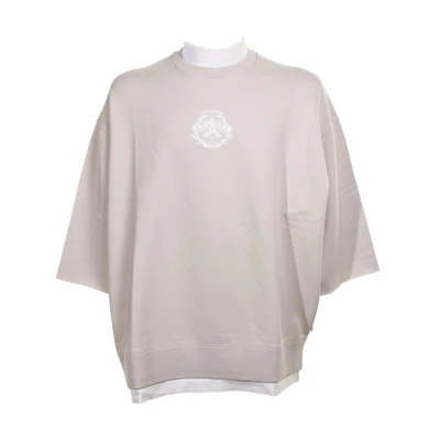 Givenchy SS23 Chalk White Embroidered Layered Shoulder Sweatshirt Men BMJ0JW3Y9U-153