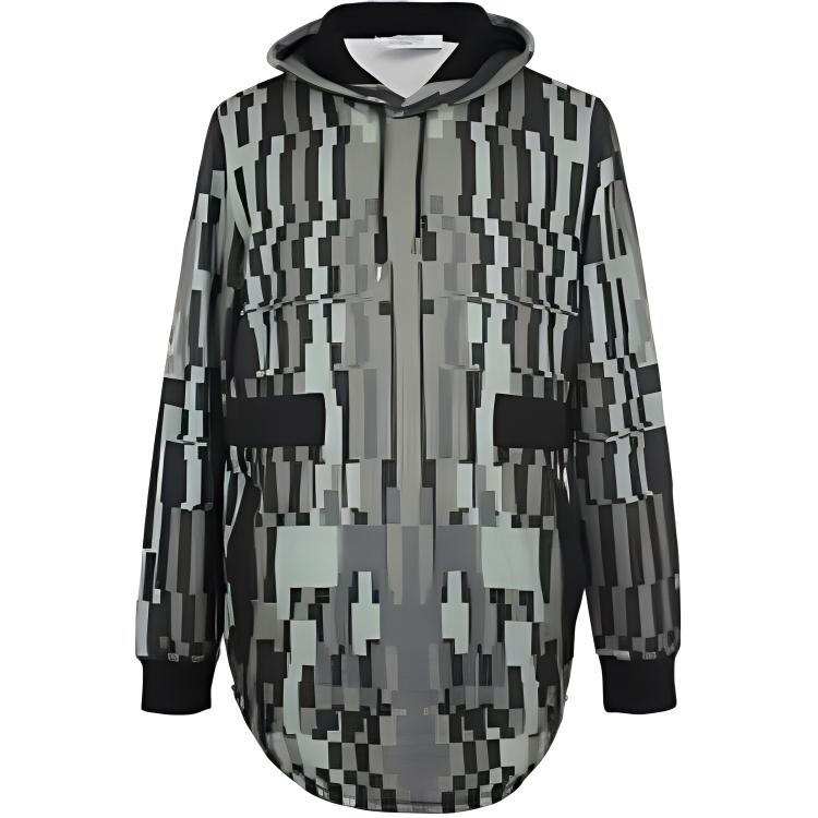 Givenchy SS23 Colorblock Printed Hooded Drawstring Jacket 15F7300660-305