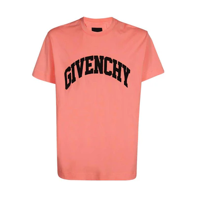 Givenchy SS23 Coral Pink Logo Print Crewneck T-Shirt BM716N3YAA-685