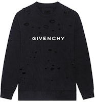 GIVENCHY SS23 Distressed Logo Print Black Pullover Sweatshirt . BMJ0KE3Y9W-011 GIVENCHY SS23 Distressed Logo Print Black Pullover Sweatshirt . BMJ0KE3Y9W-011