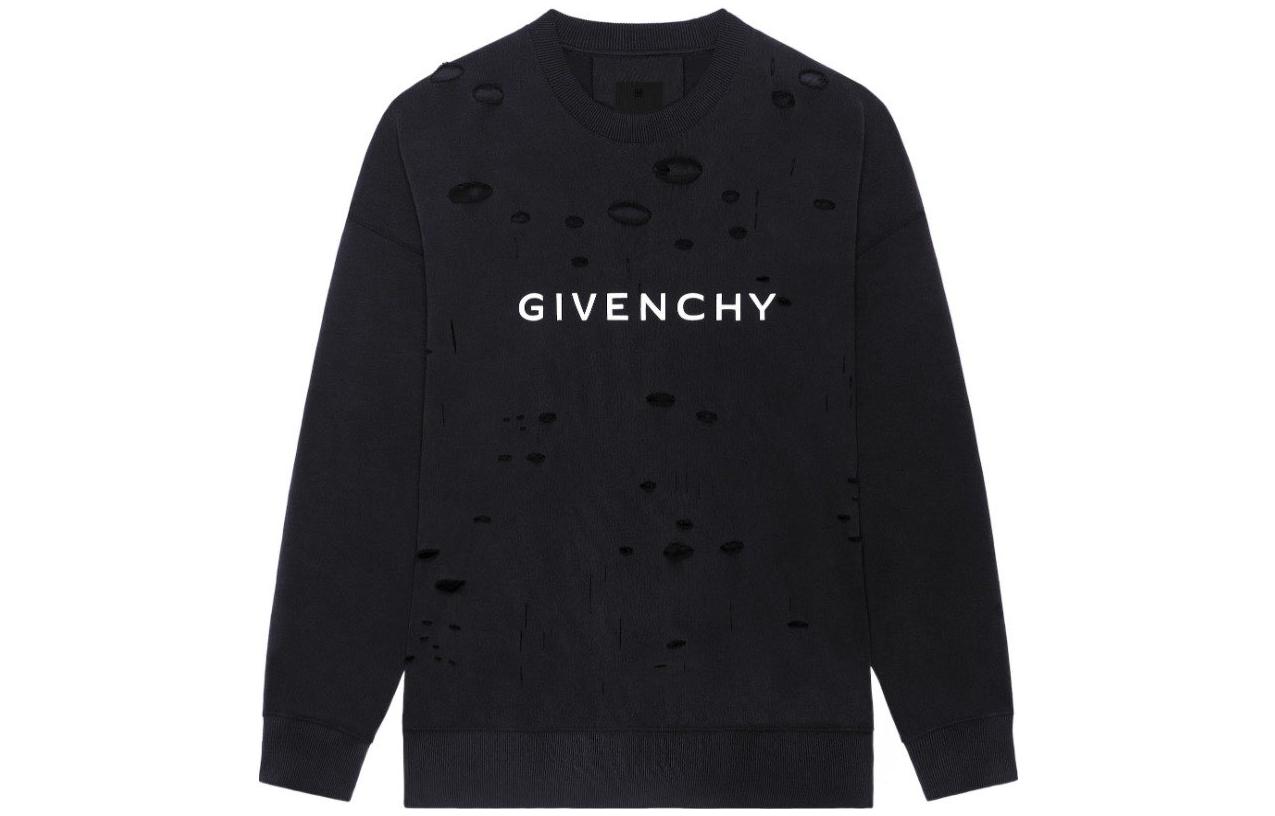 Order Sudadera Negra con Logo Distressed de GIVENCHY SS23. BMJ0KE3Y9W-011