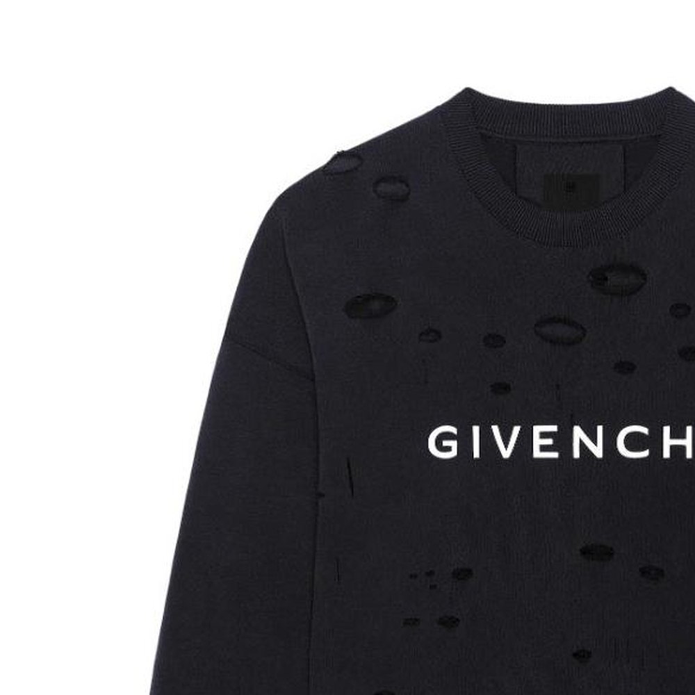 Details for Sudadera Negra con Logo Distressed de GIVENCHY SS23. BMJ0KE3Y9W-011