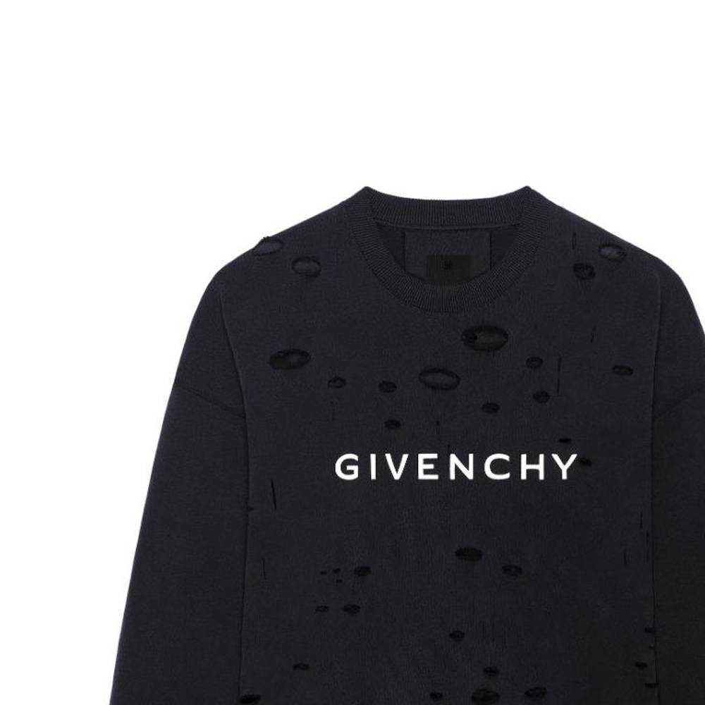 Sizing Sudadera Negra con Logo Distressed de GIVENCHY SS23. BMJ0KE3Y9W-011
