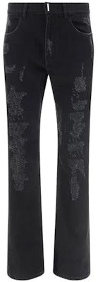 GIVENCHY SS23 Jeans Pria Hitam Mid-Waist Straight Distressed. BM50UY50NY-001 Buy GIVENCHY SS23 Jeans Pria Hitam Mid-Waist Straight Distressed. BM50UY50NY-001