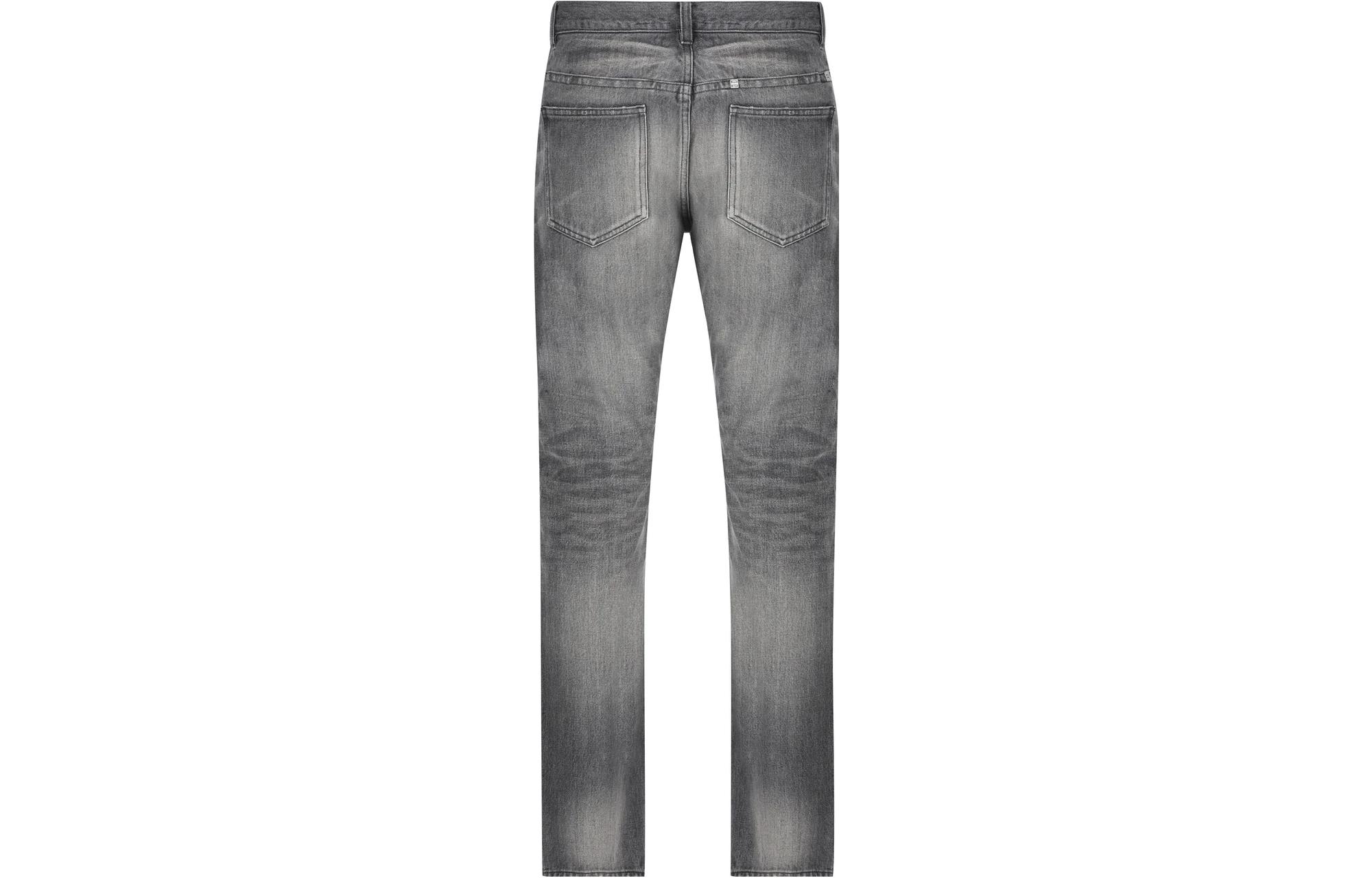 Lookbook GIVENCHY SS23 Jeans Pria Dark Grey Zipper Straight-Leg Distressed. BM518L5Y4H-001