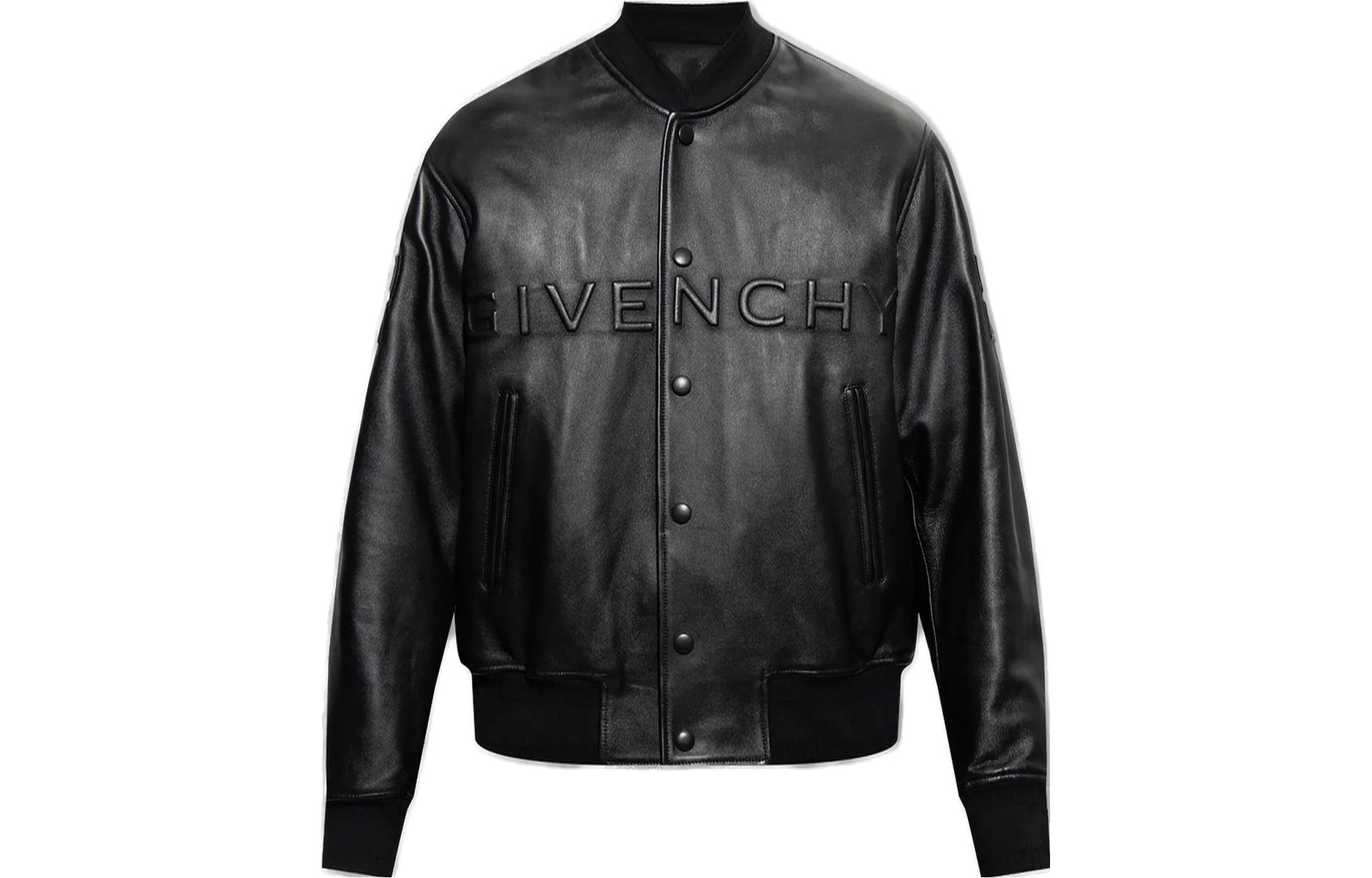 Givenchy SS23 Embossed Logo Solid Color Long-Sleeve Jacket Men BM013761DX-001