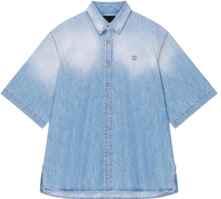 GIVENCHY SS23 Kemeja Lengan Pendek Gradient Pria Biru Muda BM60XB5Y6Q 452 Order GIVENCHY SS23 Kemeja Lengan Pendek Gradient Pria Biru Muda BM60XB5Y6Q 452