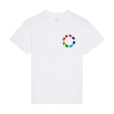 GIVENCHY SS23 Graphic Print Crewneck Casual Short Sleeve T-Shirt White BM716G3YFR-100