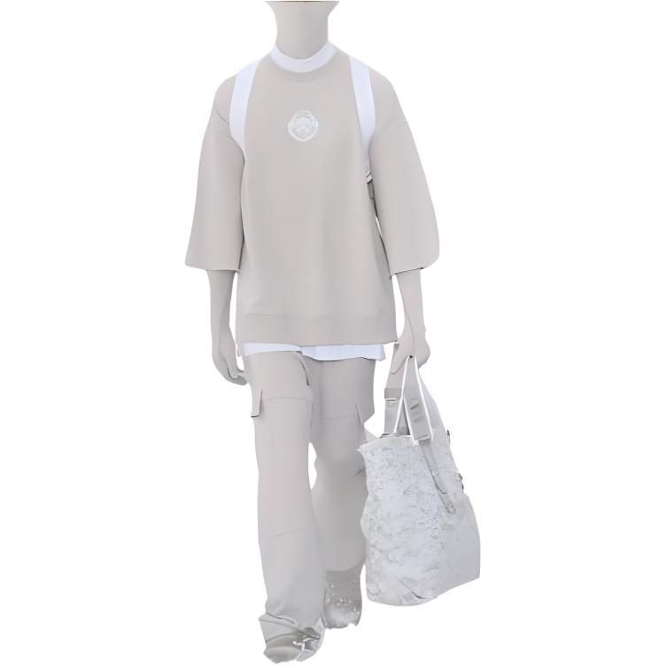 Givenchy SS23 Graphic Print Crewneck Long Sleeve Sweatshirt Cream GM2022111726