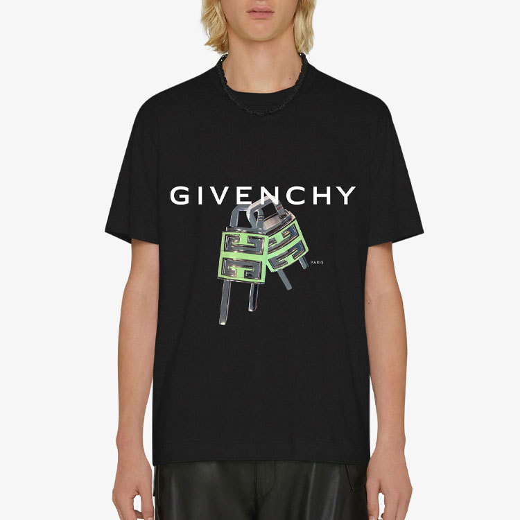 Givenchy SS23 Graphic Print Crewneck Short Sleeve T-Shirt Black . BM716G3YBC-001 圖 4