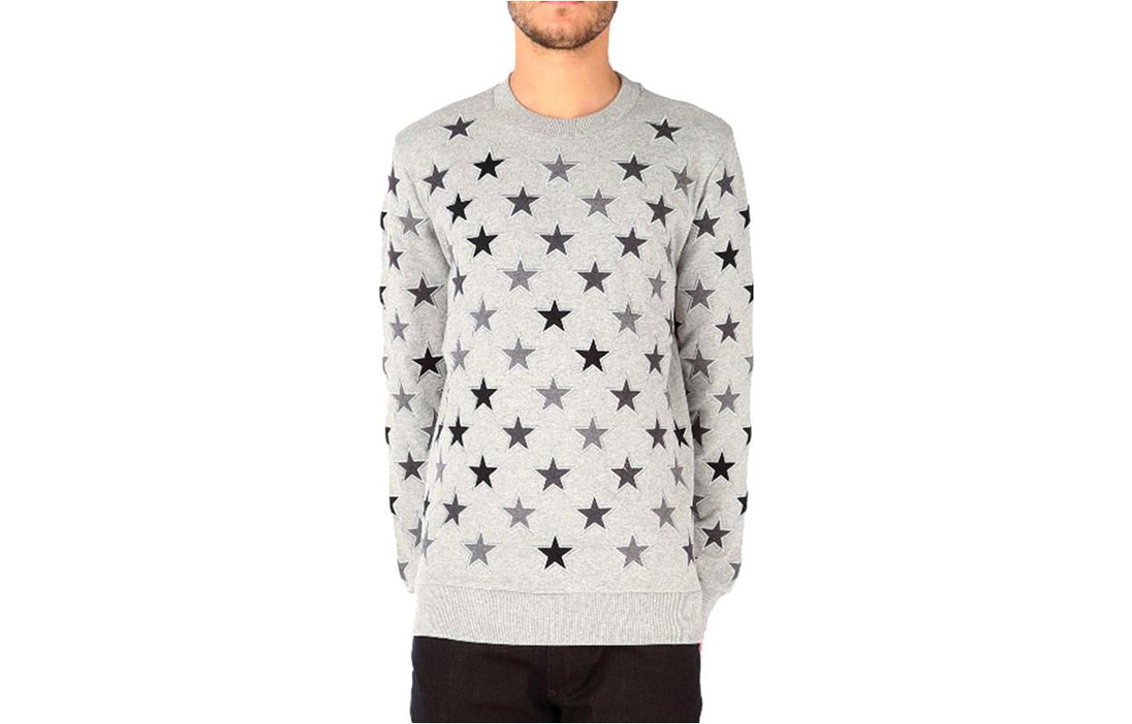 Givenchy SS23 Grey Star Pattern Crewneck Sweatshirt 16F7224653-051