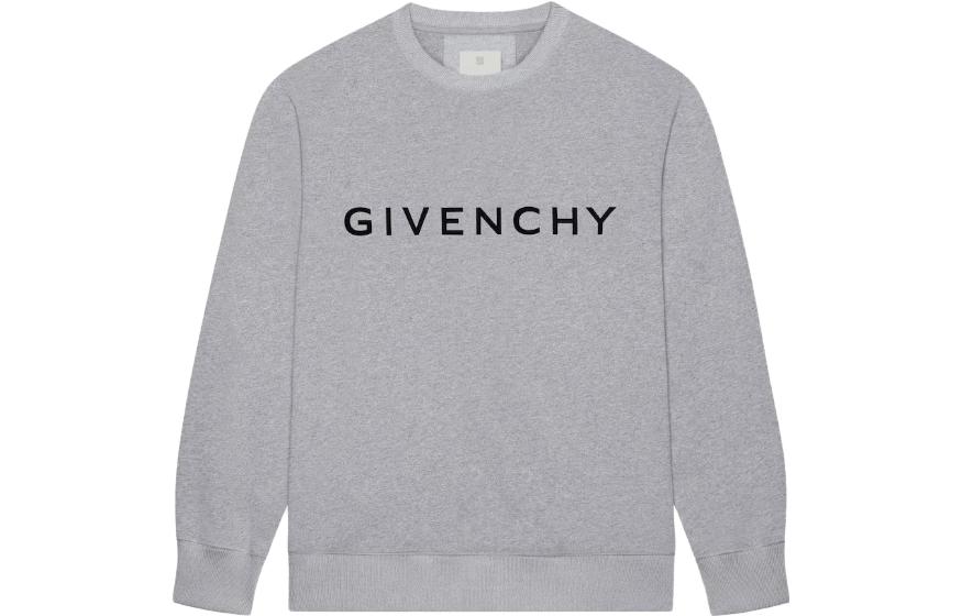 Givenchy SS23 Letter Print Crewneck Long Sleeve Sweatshirt Grey BM90MN4YE6-030