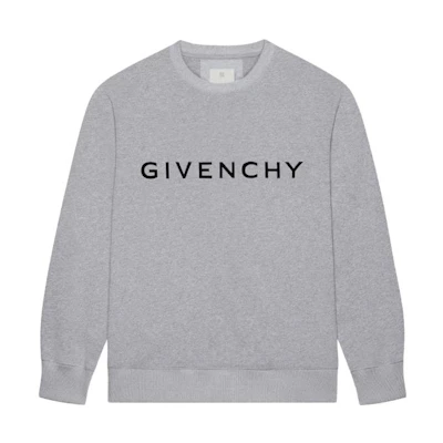 Givenchy SS23 Letter Print Crewneck Long Sleeve Sweatshirt Grey BM90MN4YE6-030