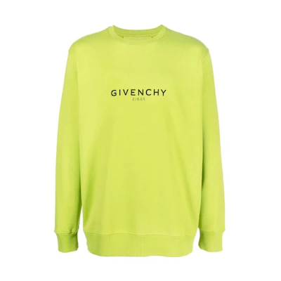 Givenchy SS23 Letter Print Crewneck Long Sleeve Sweatshirt Green BMJ0CB3Y6V-358