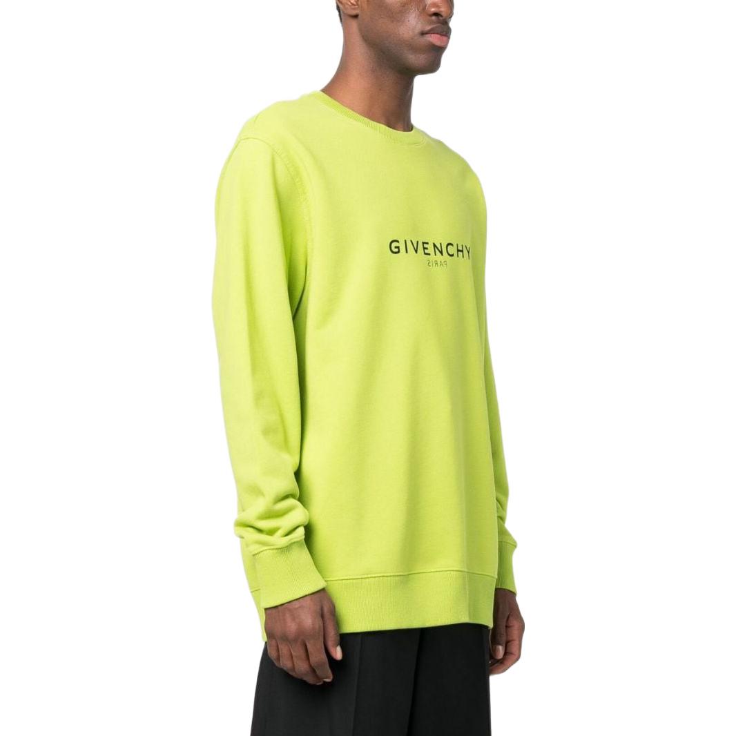 Purchase 지방시 SS23 레터 프린트 크루넥 긴팔 스웻셔츠 그린 BMJ0CB3Y6V-358