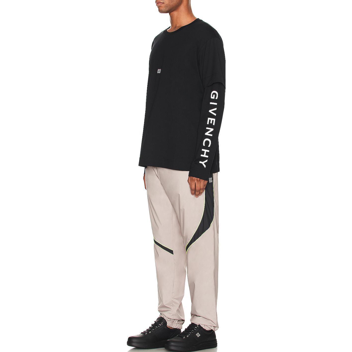 Purchase 지방시 SS23 레터 프린트 크루넥 롱슬리브 티셔츠 블랙 BM71G53YAM-001