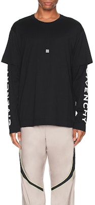 지방시 SS23 레터 프린트 크루넥 롱슬리브 티셔츠 블랙 BM71G53YAM-001 Sizing 지방시 SS23 레터 프린트 크루넥 롱슬리브 티셔츠 블랙 BM71G53YAM-001