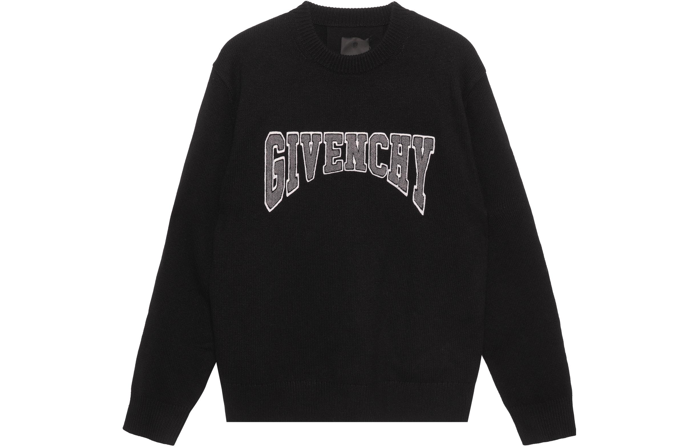 Order GIVENCHY SS23 Logo Crewneck Loose Fit Sweater Hitam Lengan Panjang. BM90KX4YC6-001