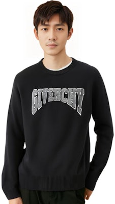 GIVENCHY SS23 Logo Crewneck Loose Fit Sweater Hitam Lengan Panjang. BM90KX4YC6-001 Details for GIVENCHY SS23 Logo Crewneck Loose Fit Sweater Hitam Lengan Panjang. BM90KX4YC6-001