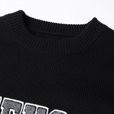 GIVENCHY SS23 Logo Crewneck Loose Fit Sweater Hitam Lengan Panjang. BM90KX4YC6-001 2