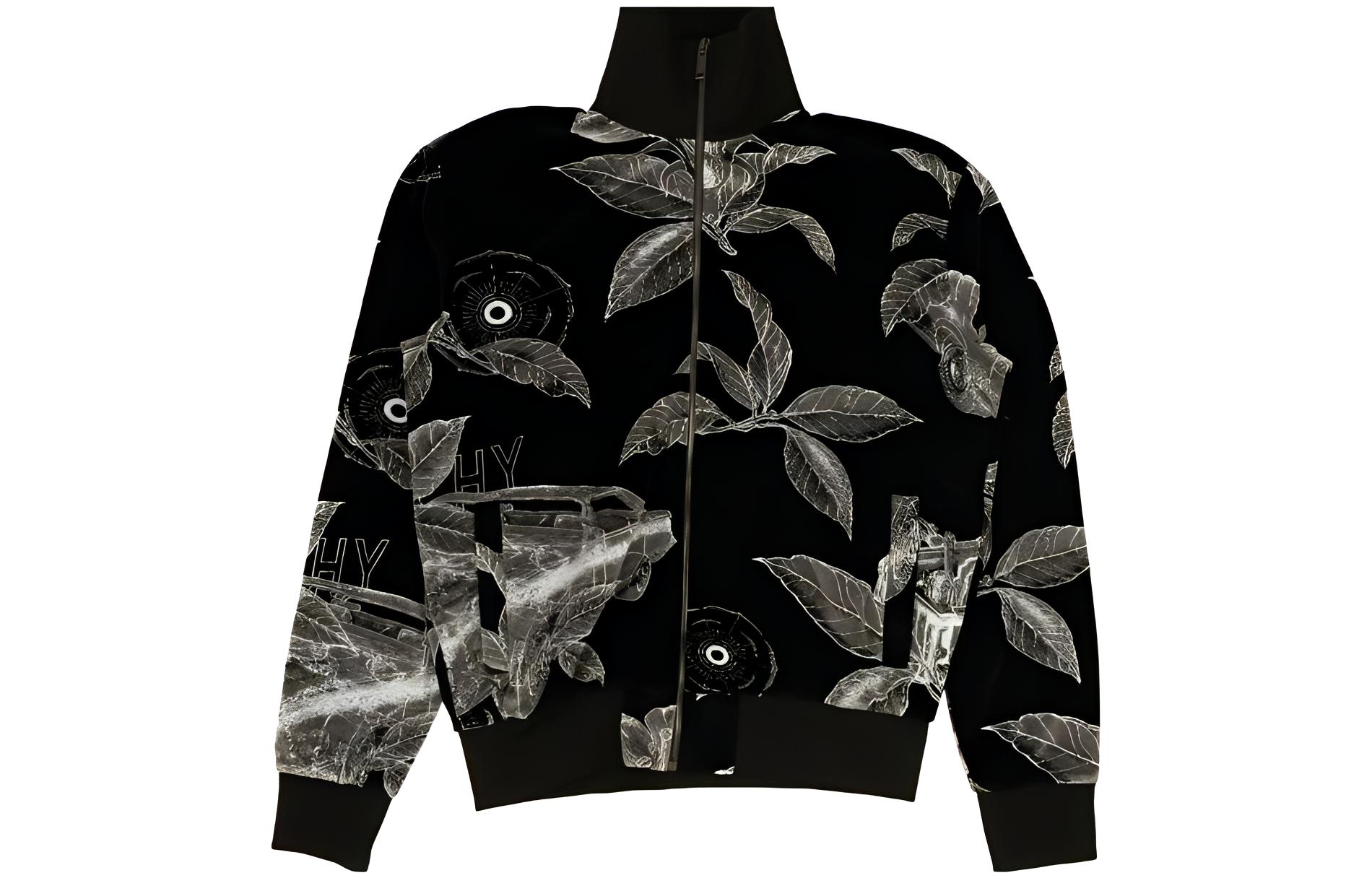 Givenchy SS23 Logo Leaf Print Jacket Black BMJ09K30KT-004