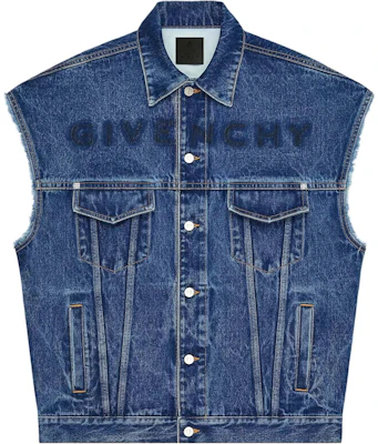 Givenchy SS23 Logo Huruf Pada Denim Vest Biru Unisex. BM01295Y4V-415 Order Givenchy SS23 Logo Huruf Pada Denim Vest Biru Unisex. BM01295Y4V-415