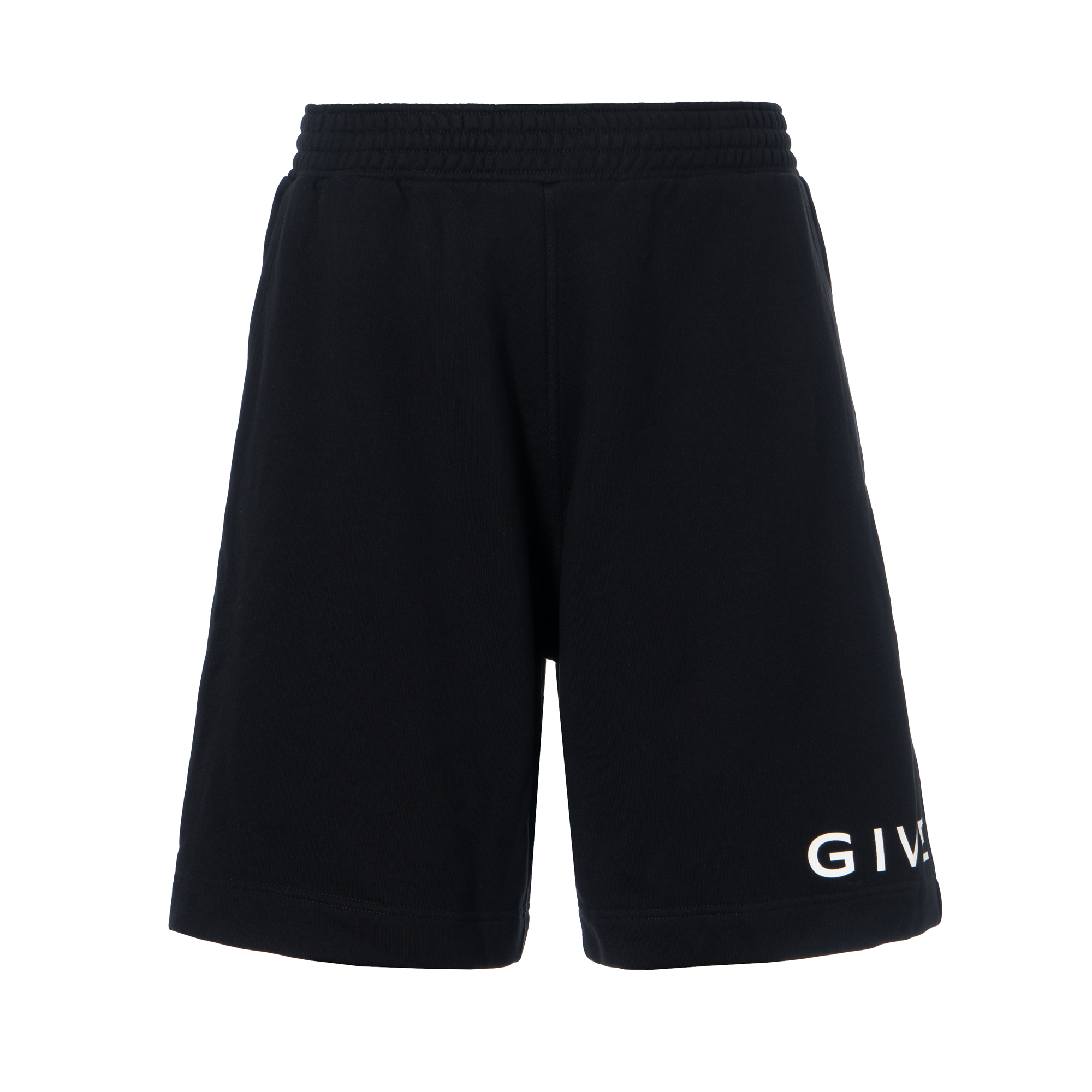 Givenchy SS23 Logo Print Elastic Straight Shorts  Black Casual Wear. BM51863YAC-001