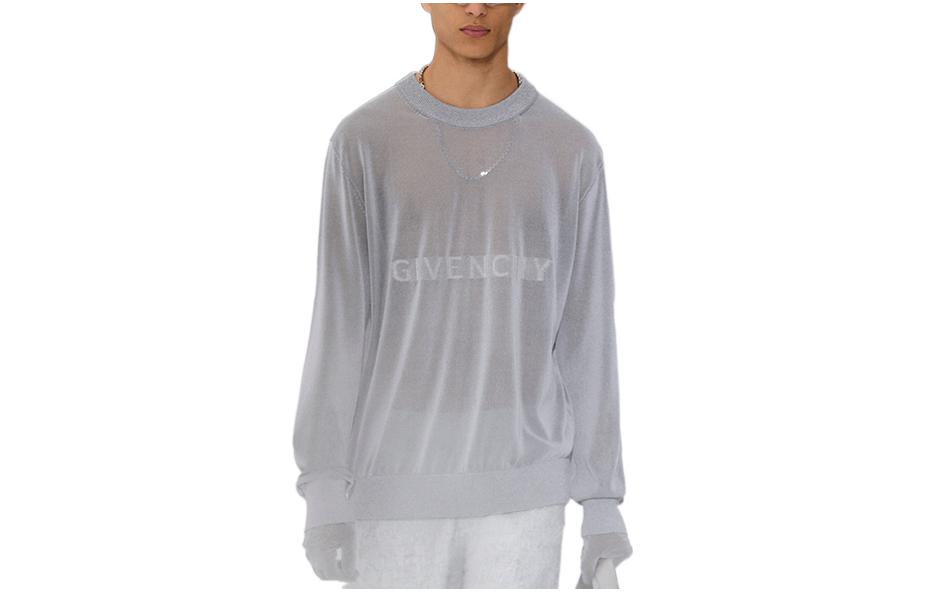 Givenchy SS23 Logo Print Pullover Sweatshirt Grey () GM2022111727