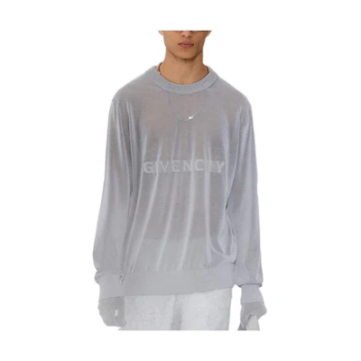 Givenchy SS23 Logo Print Pullover Sweatshirt Grey () GM2022111727