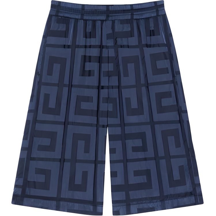 Givenchy SS23 Logo Print Relaxed Fit Shorts Blue BM51A114UD-410