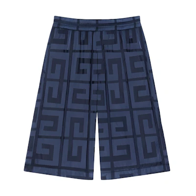 Givenchy SS23 Logo Print Relaxed Fit Shorts Blue BM51A114UD-410