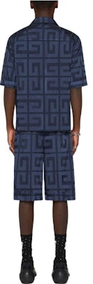 ジバンシィ SS23 ロゴプリント リラックスフィット ショーツ ブルー BM51A114UD-410 Shop ジバンシィ SS23 ロゴプリント リラックスフィット ショーツ ブルー BM51A114UD-410