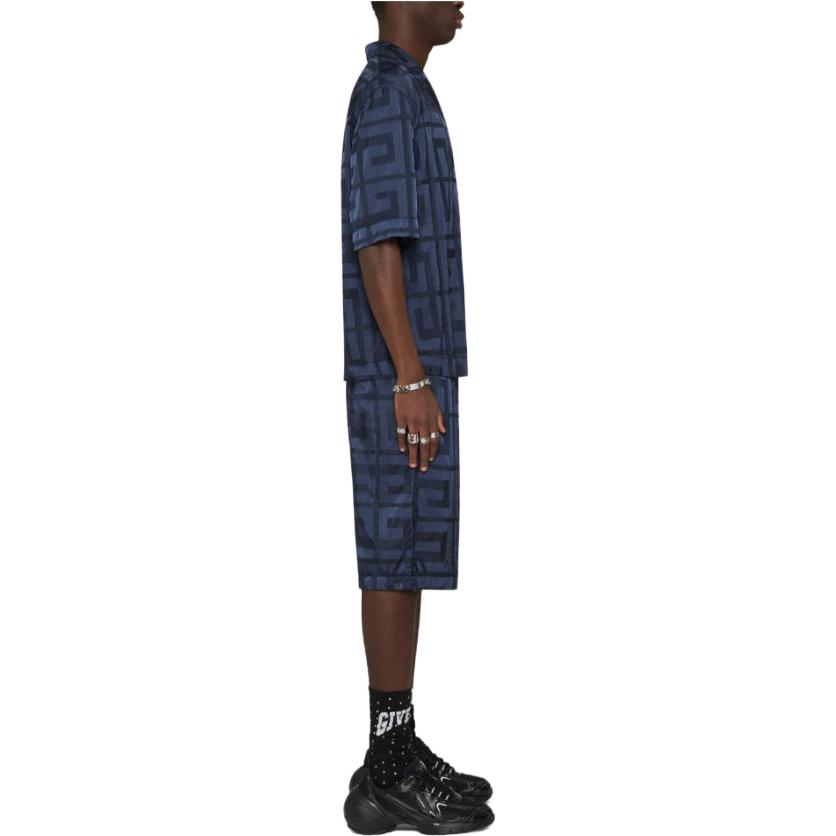 Purchase ジバンシィ SS23 ロゴプリント リラックスフィット ショーツ ブルー BM51A114UD-410