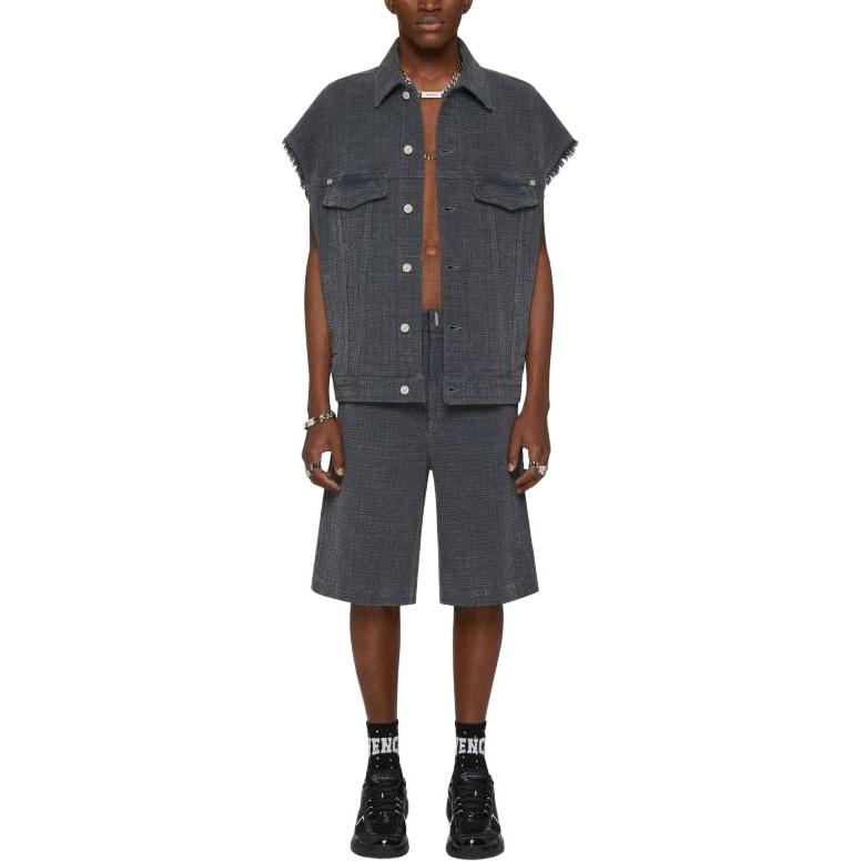 Lookbook 纪梵希SS23标志印花灰色铆钉牛仔背心时尚 BM01295Y6W-025