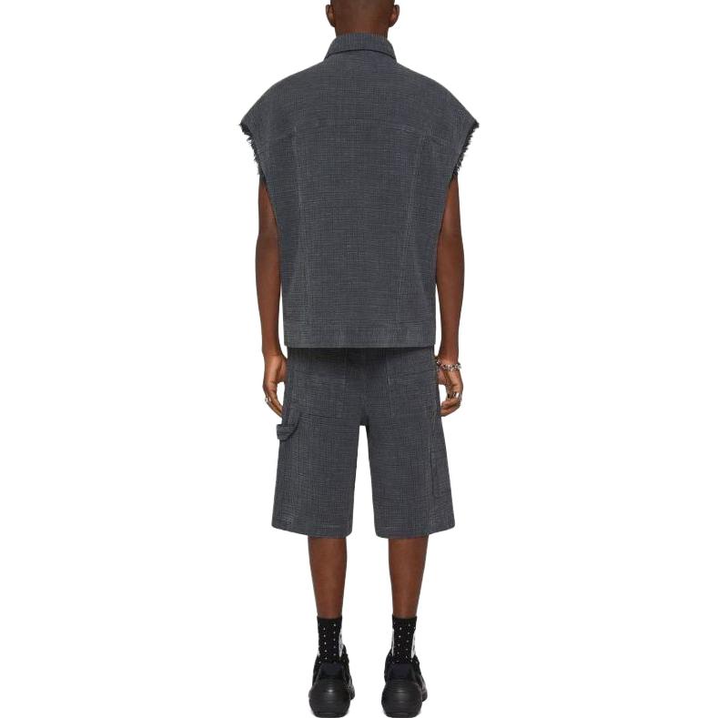 Shop 纪梵希SS23标志印花灰色铆钉牛仔背心时尚 BM01295Y6W-025