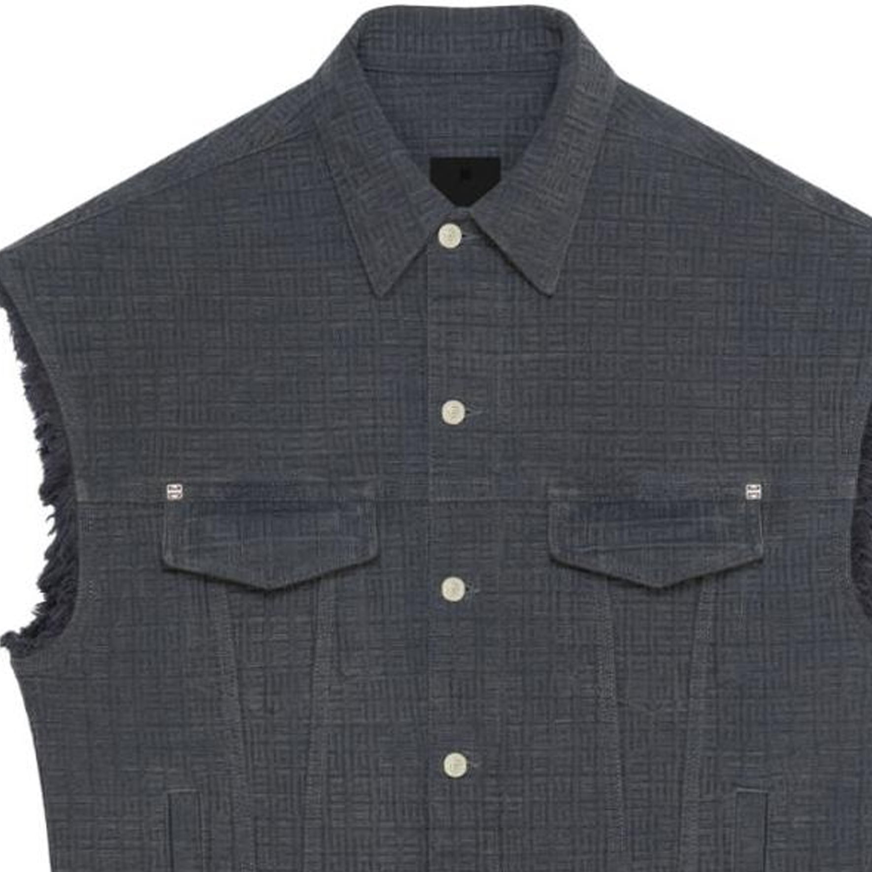 Details for 纪梵希SS23标志印花灰色铆钉牛仔背心时尚 BM01295Y6W-025