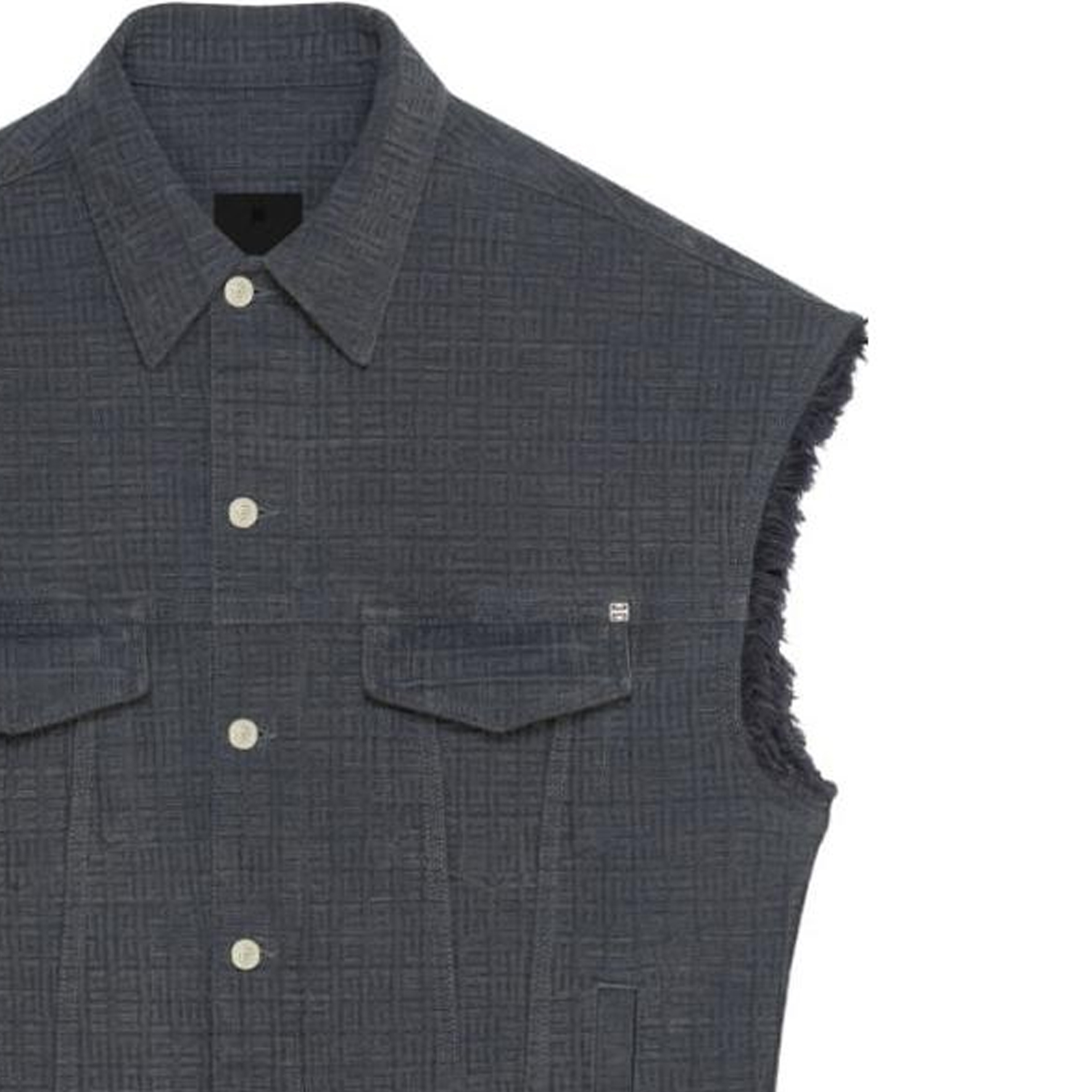 Sizing 纪梵希SS23标志印花灰色铆钉牛仔背心时尚 BM01295Y6W-025