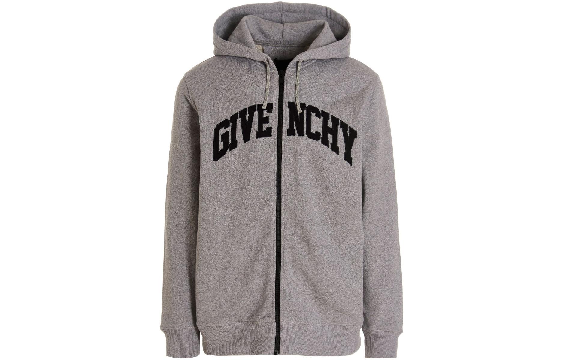 Order ジバンシィ SS23 ロゴプリント ジップアップフーディージャケット グレー BMJ0K63YAA-055