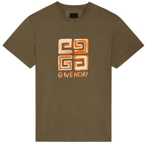 givenchy-ss-23-olive-graphic-print-logo-t-shirt-short-sleeve-crewneck-bm-716-g3-yct-305