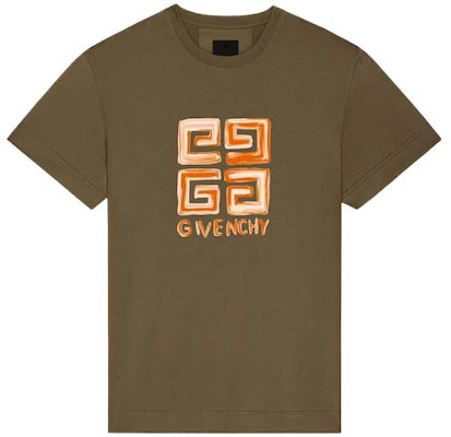 Givenchy SS23 Olive Graphic Print Logo T-Shirt Short Sleeve Crewneck. BM716G3YCT-305 Order Givenchy SS23 Olive Graphic Print Logo T-Shirt Short Sleeve Crewneck. BM716G3YCT-305