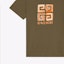 Sizing Givenchy SS23 Olive Graphic Print Logo T-Shirt Short Sleeve Crewneck. BM716G3YCT-305