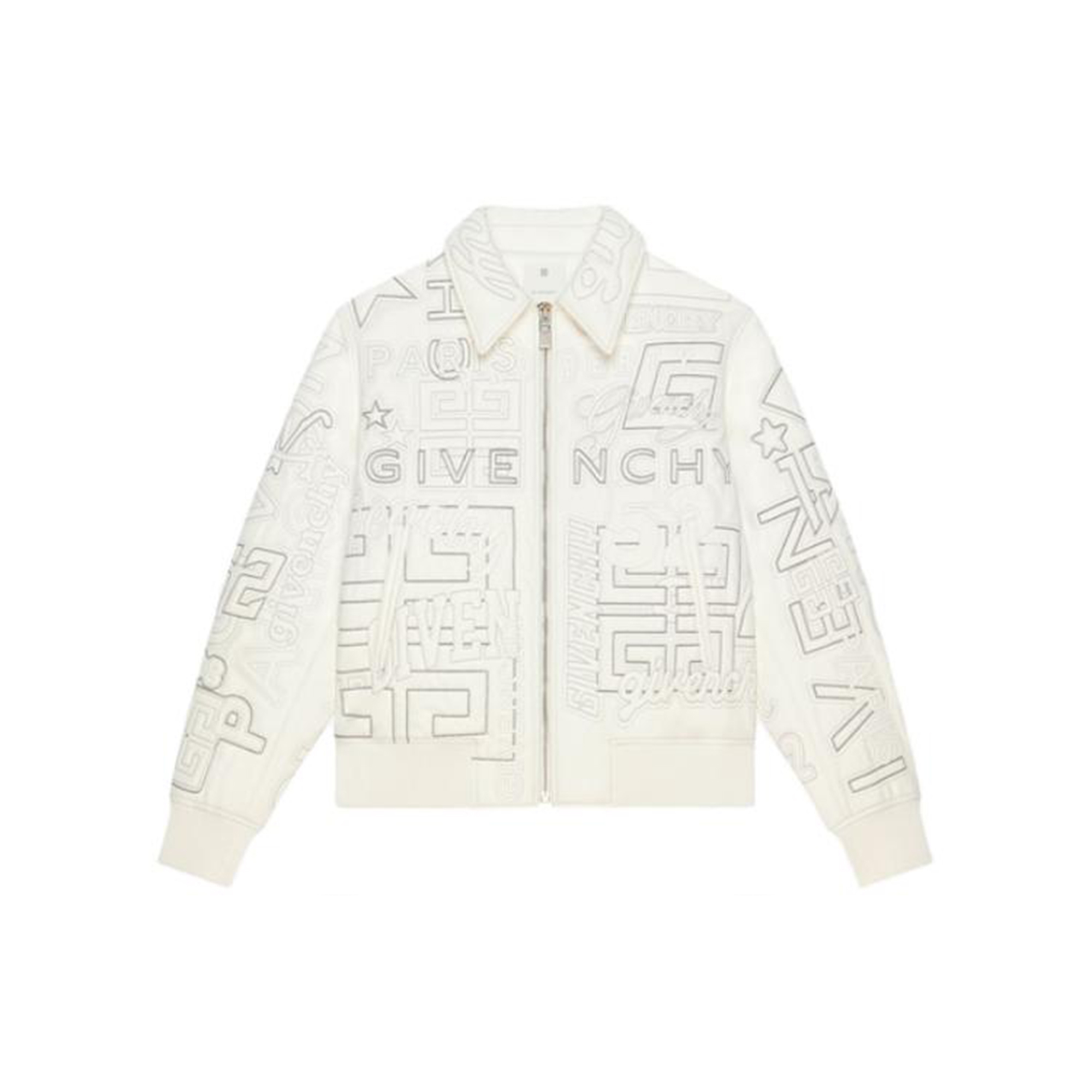 Givenchy SS23 Pattern Logo Print Long-Sleeve Jacket White BM01226Y21-100