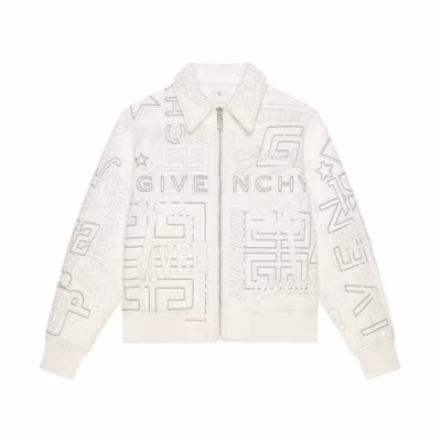 Givenchy SS23 Pattern Logo Print Long-Sleeve Jacket White BM01226Y21-100