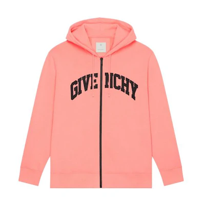 Givenchy SS23 Pink Letter Print Hooded Zip-Up Jacket for Men. BMJ0K63YCB-685