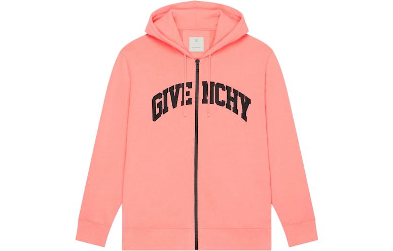 Order Givenchy SS23 男士粉色字母印花連帽拉鍊外套 BMJ0K63YCB-685