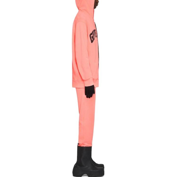 Purchase Givenchy SS23 男士粉色字母印花連帽拉鍊外套 BMJ0K63YCB-685
